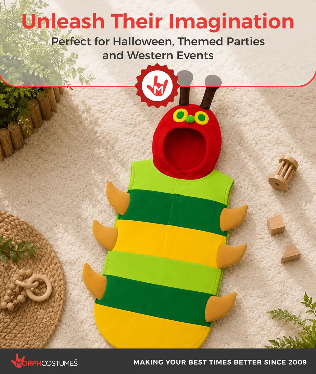 fun shack Caterpillar Costume Kids, Boys, Small | Colorful Book Character Dress-up for 3-4 Years - view 6