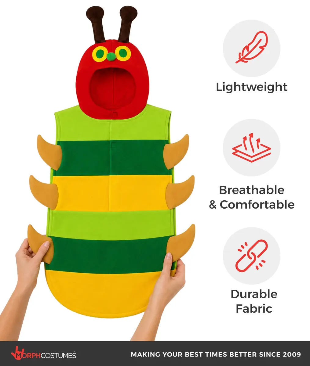 fun shack Caterpillar Costume Kids, Boys, Small | Colorful Book Character Dress-up for 3-4 Years - view 7