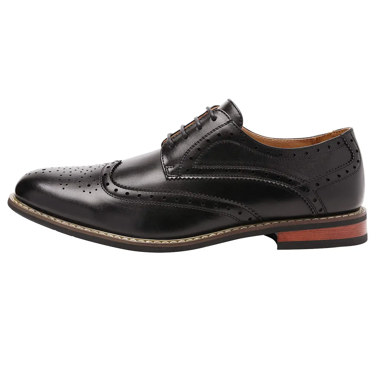 Bruno Marc Men's Classic Oxford Wingtip Shoes 6.5 D(M) US | Modern Formal Style - view 2