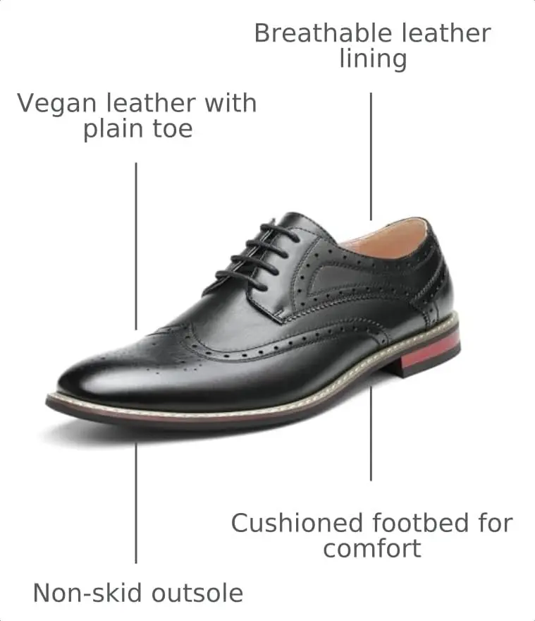 Bruno Marc Men's Classic Oxford Wingtip Lace Dress Shoes 7 D(M) US | Modern Formal Footwear - view 4