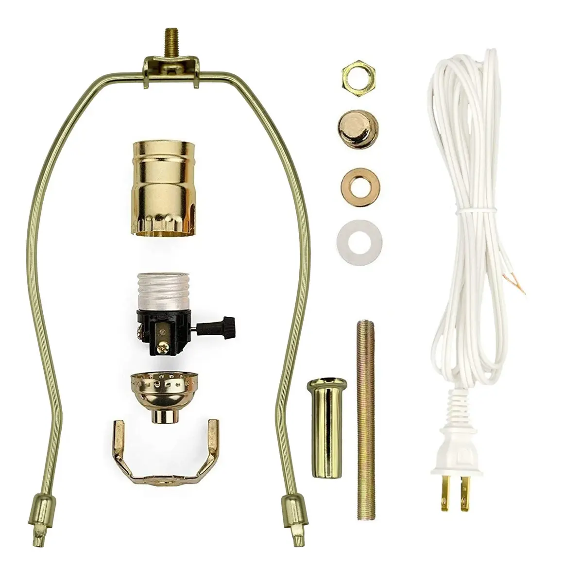 Creative Hobbies Make-A-Lamp Kit #ML3-12S Complete Lamp Parts Kit with Instructions | DIY Brass Finish Lamp Building - main product image