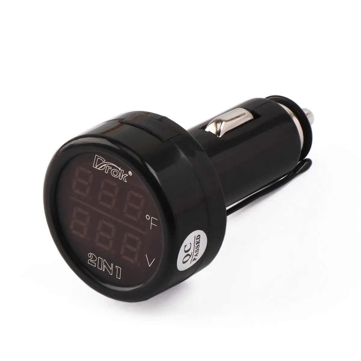 DROK Digital DC Voltage & Temperature Monitor 12V/24V | 10-170°F Battery Voltmeter Thermometer - view 2