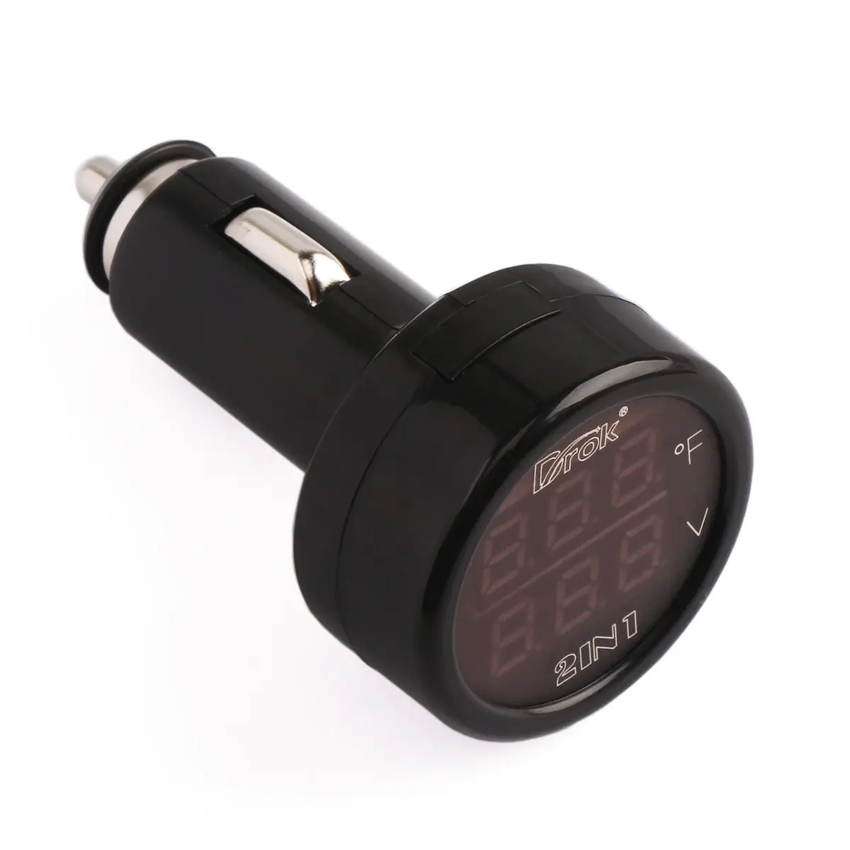 DROK Digital DC Voltage & Temperature Monitor 12V/24V | 10-170°F Battery Voltmeter Thermometer - view 3