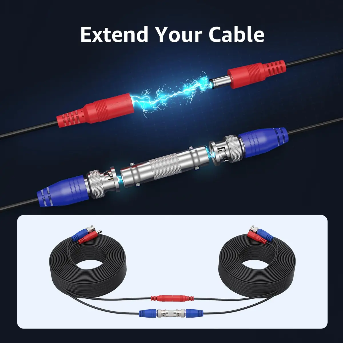 ANNKE 4 Pack 30M/100ft All-in-One Video Power Cables | BNC CCTV Wire for Surveillance - view 5