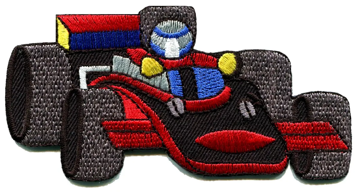 TKPatch Sports Car Racing Race Exotic Formula One 1 Retro Embroidered Applique Patch | Iron-On, Rectangular, Multicolor - main product image