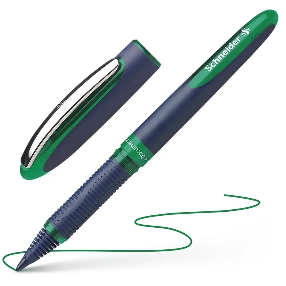 Schneider Roller Ballpen - Green | Classic Liquid Ink Pen with Ergonomic Rubber Grip - view 2