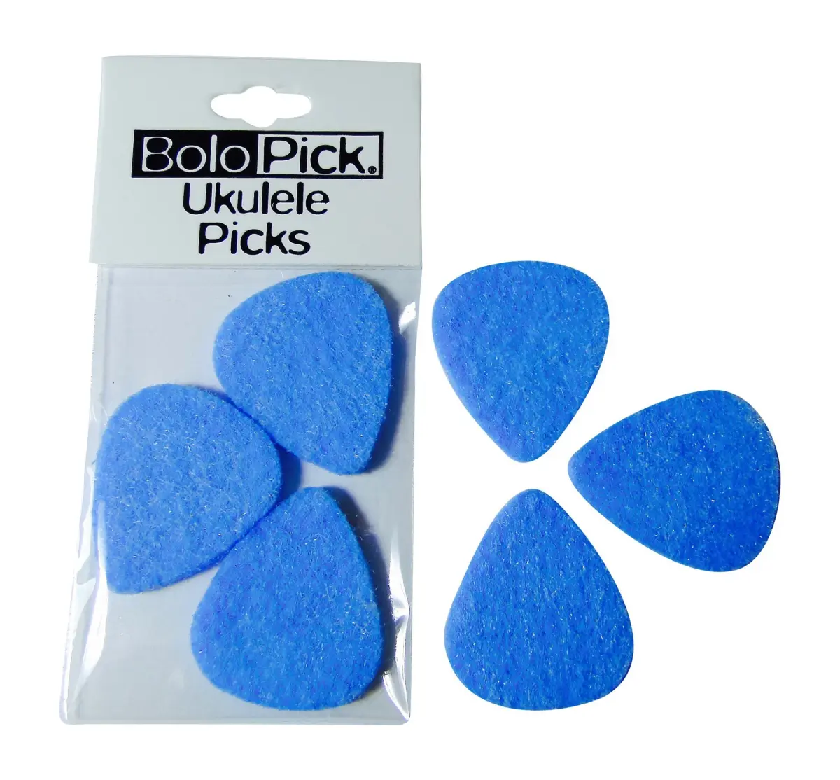 BoloPick Felt Ukulele Picks 3mm Thick (6-Pack, Sky Blue) | Soft Strum & Precise Picking - main product image