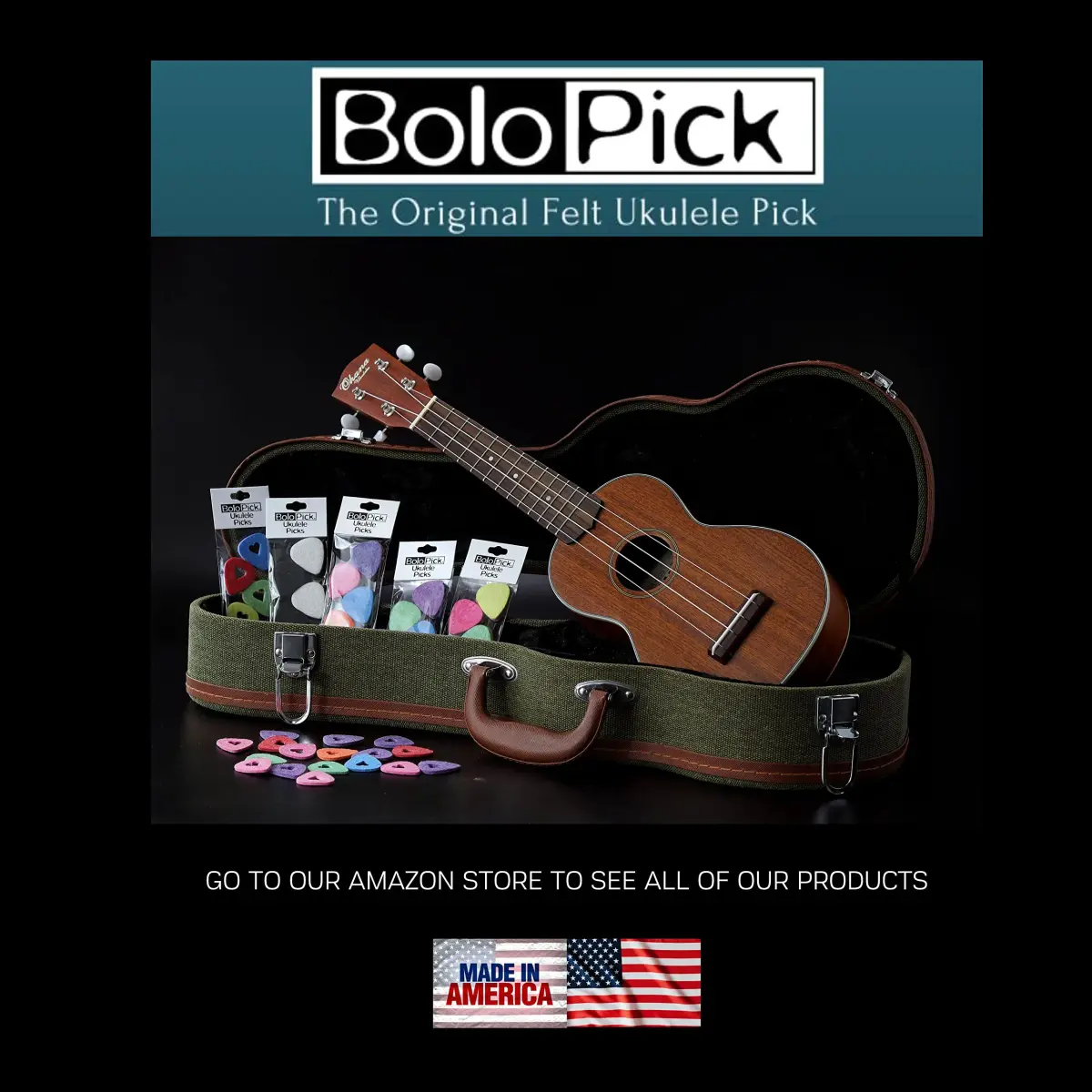 BoloPick Felt Ukulele Picks 3mm Thick (6-Pack, Sky Blue) | Soft Strum & Precise Picking - view 3