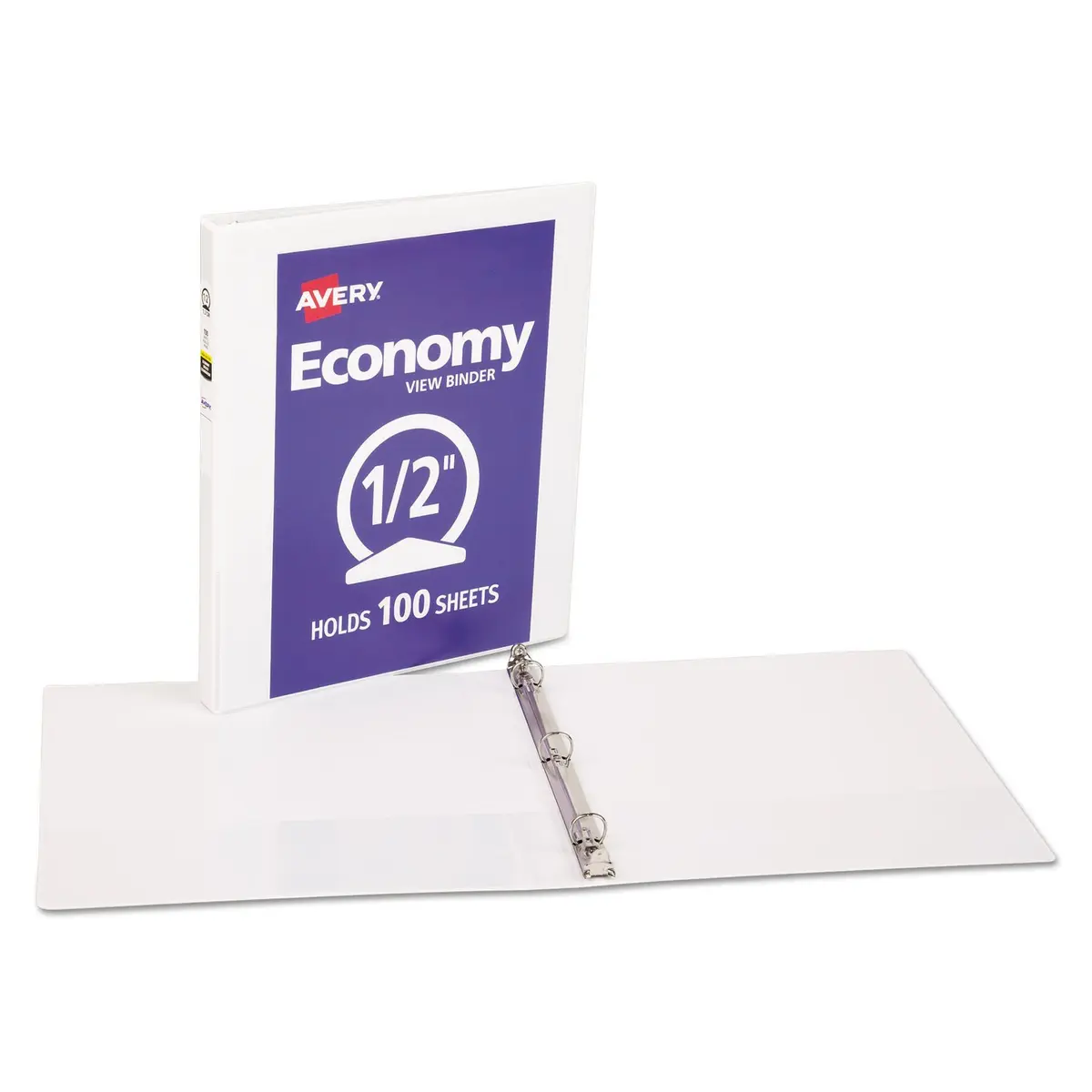 Avery Economy View Binder 1/2in Capacity Set of 3 White | Holds 11 x 8.5 Inch Sheets - view 2