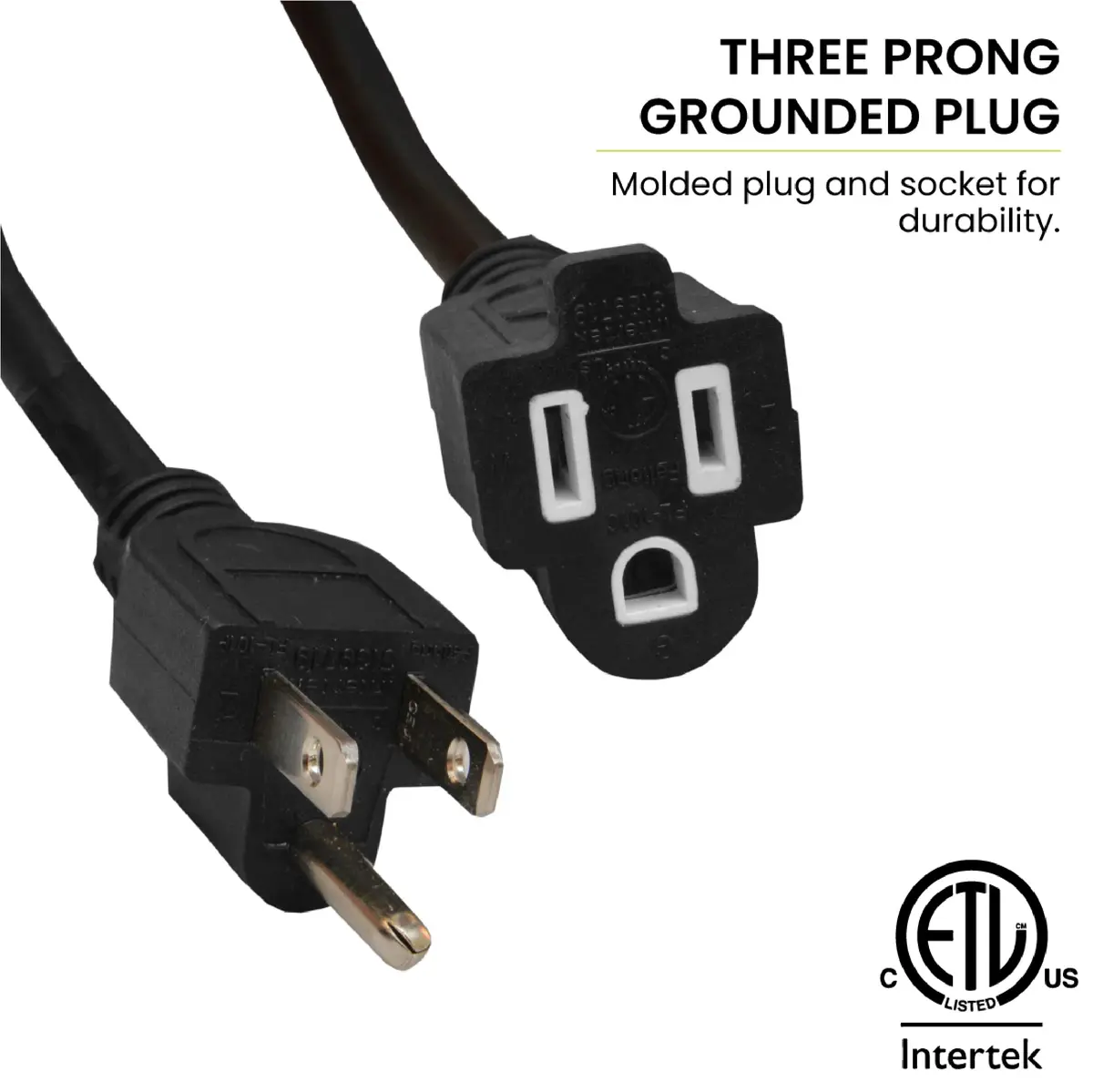 GoGreen Power GG-13800BK 14/3 SJTW Outdoor Extension Cord 30.48 m (100 ft) | Heavy Duty Contractor Grade - view 3