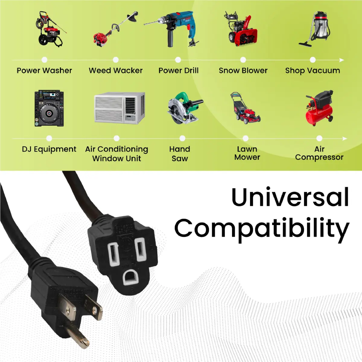 GoGreen Power GG-13800BK 14/3 SJTW Outdoor Extension Cord 30.48 m (100 ft) | Heavy Duty Contractor Grade - view 4