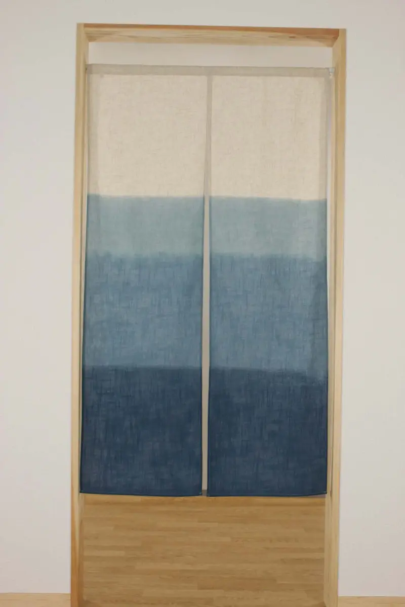 NARUMI 鸣海 Blue Noren Curtain Tapestry 85cm x 150cm | Japanese Style Light-Filtering Doorway Divider - view 2