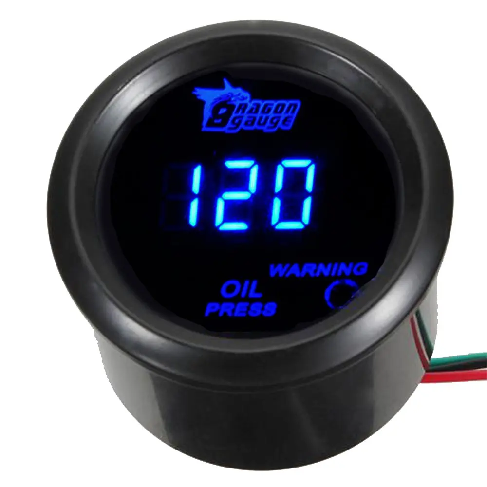 ESUPPORT Digital Oil Press Gauge Kit 52mm (2") Blue LED | 0-120 PSI Pressure Monitoring - main product image