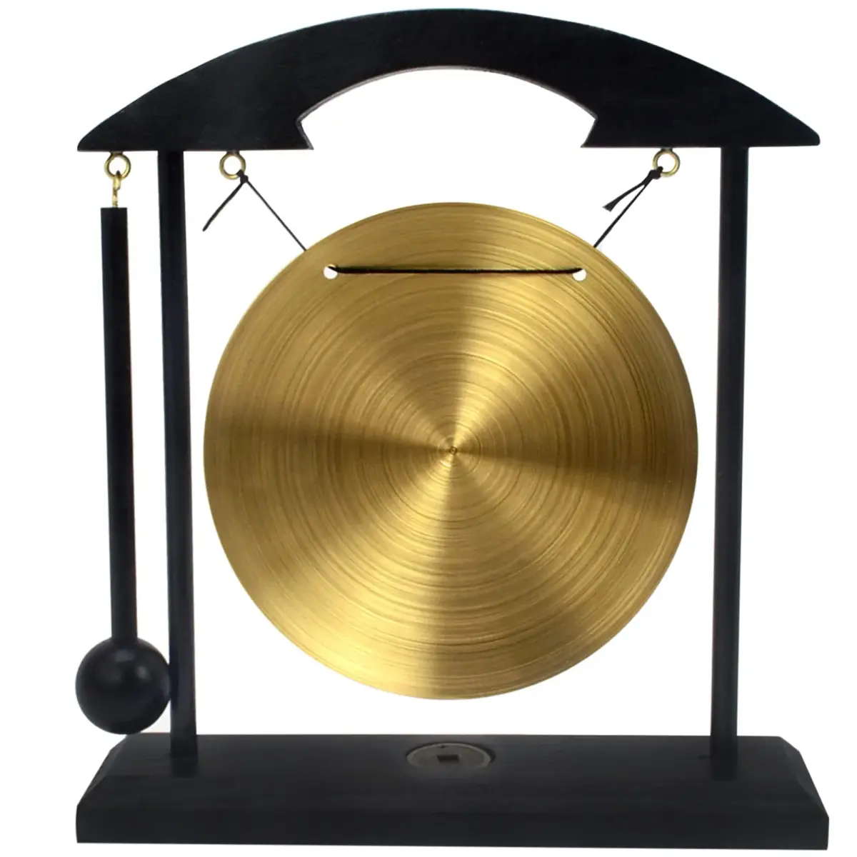 fengshuisale Brass Desktop Gong with Stand & Red String Bracelet 21cm (8.3") | Soothing Low Tone for Meditation - view 9