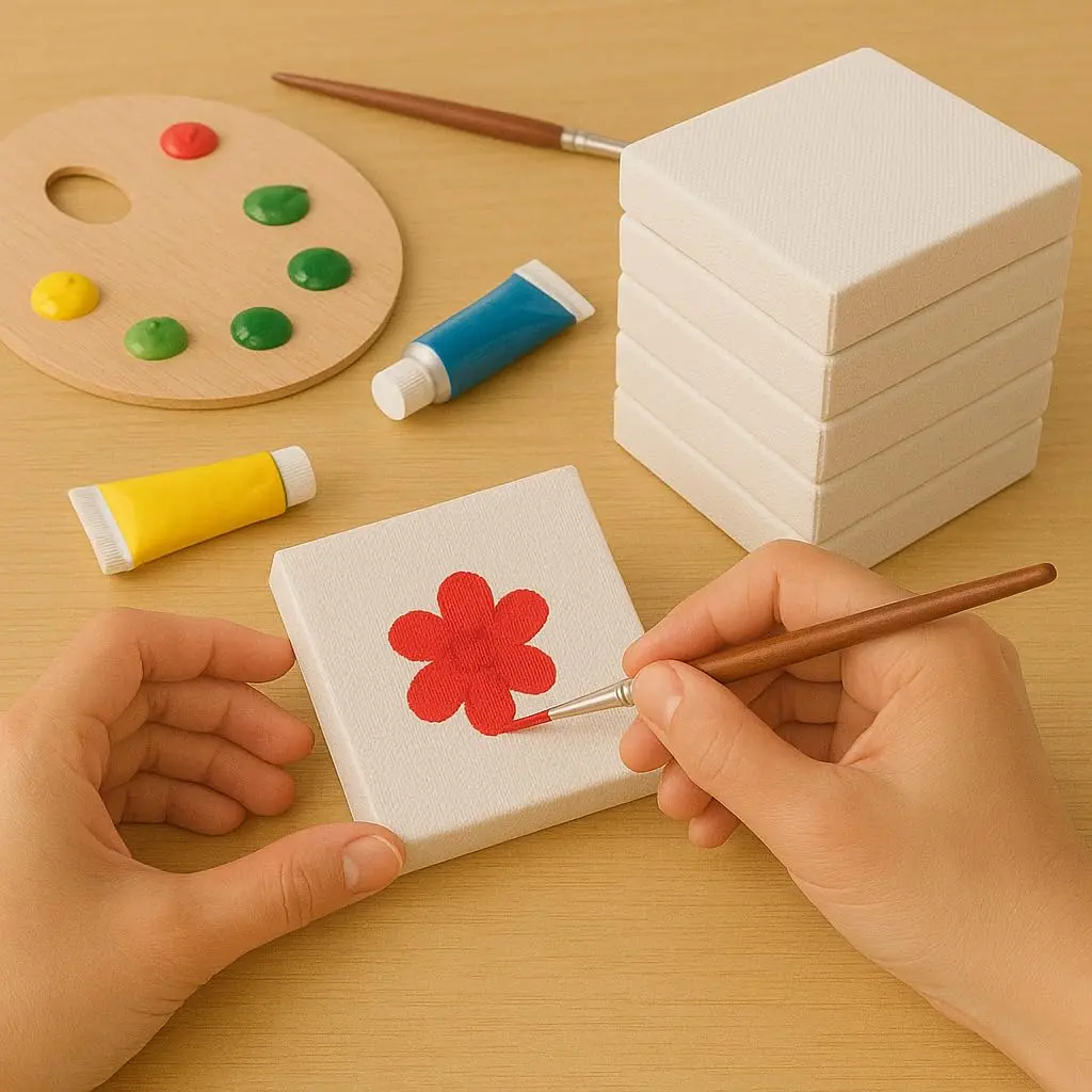 LWR CRAFTS Mini Stretched Canvas 3" x 3" Pack of 12 | Perfect for Oil & Acrylic Art - view 5