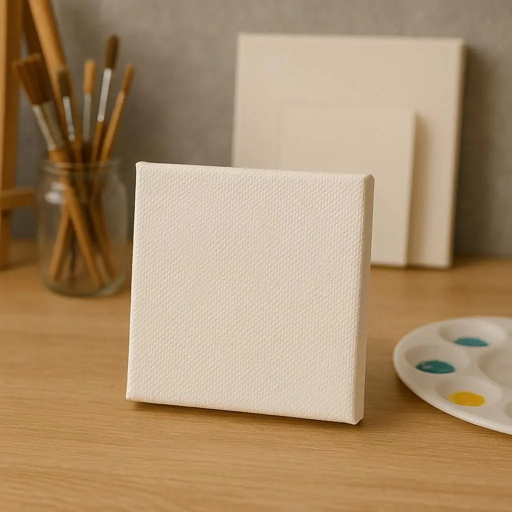 LWR CRAFTS Mini Stretched Canvas 4" x 4" Pack of 6 | Acid-Free Cotton Art Surface for Painting - view 5