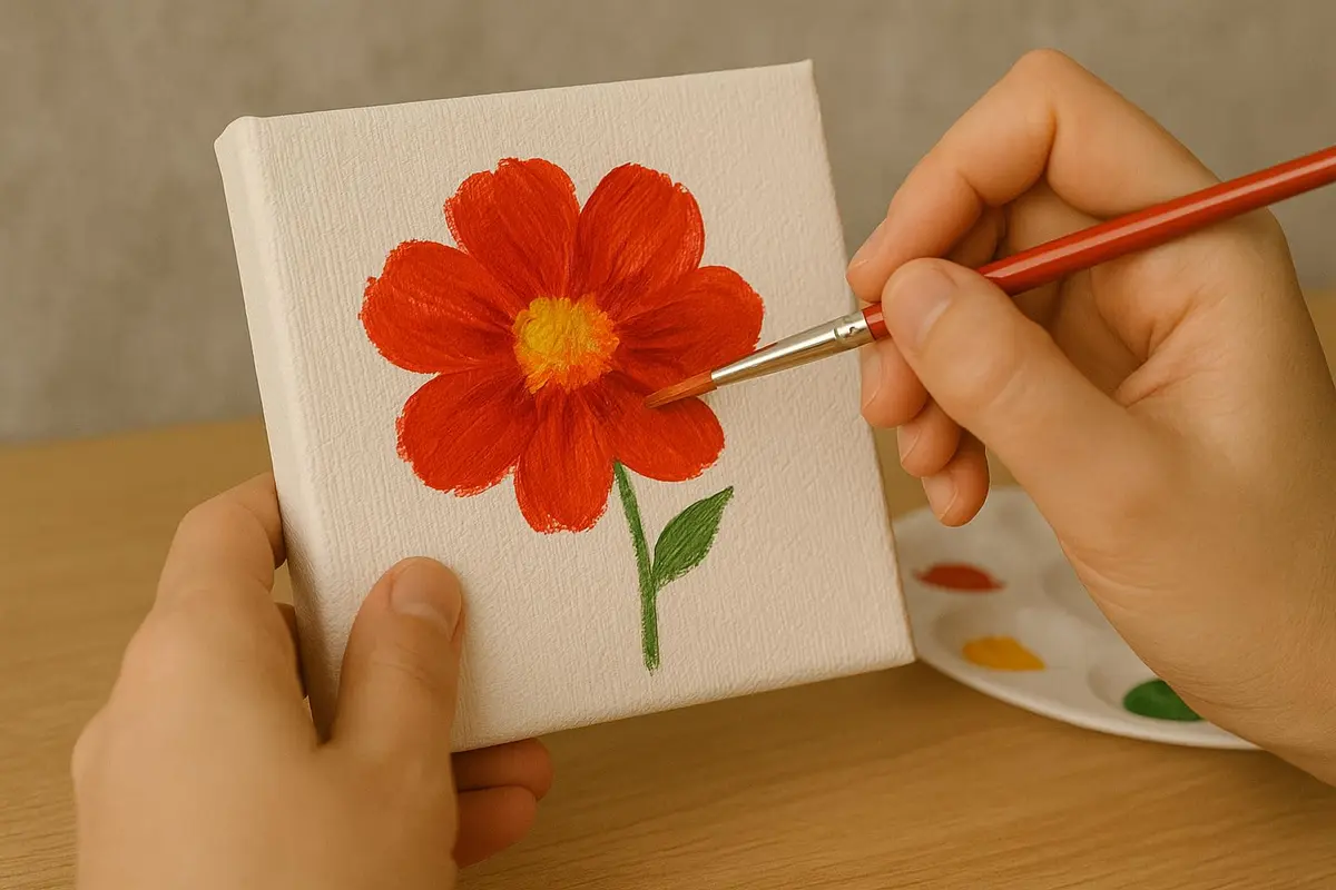 LWR CRAFTS Mini Stretched Canvas 4" x 4" Pack of 6 | Acid-Free Cotton Art Surface for Painting - view 6