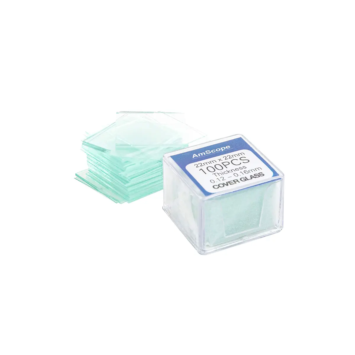 AmScope Microscope Slides & Cover Slips 50/100 Count | Optical Glass, Factory-Sealed - view 3
