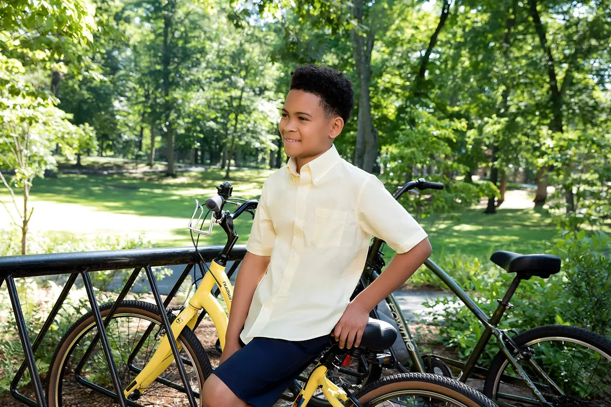 French Toast Boys' Adjustable Waist Twill Pleated Short, Navy, 18 | Wrinkle-Resistant, Perfect Fit - view 6