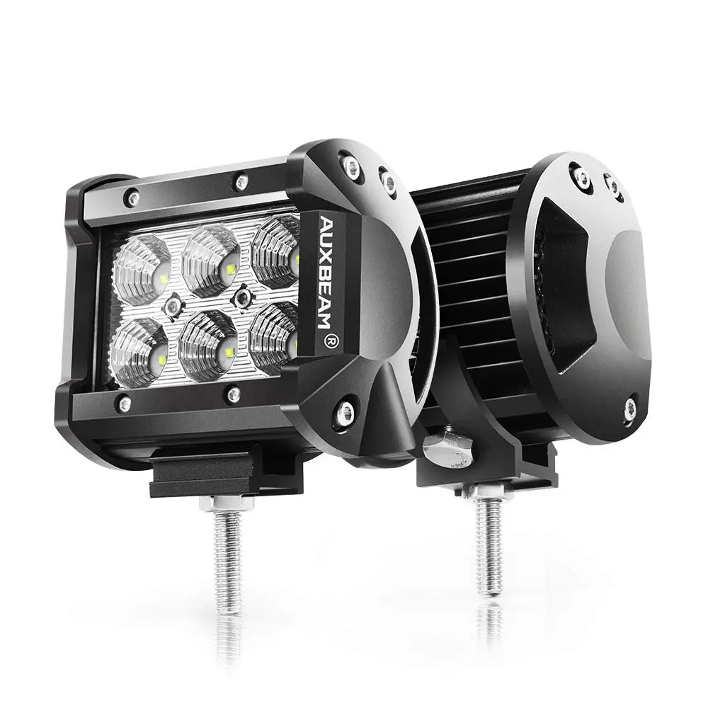 Auxbeam LED Light Bar 4" 18W Flood Beam Off Road Lights | IP67 Waterproof, 1260-1800lm, 6000K, Heavy Duty Aluminum - main product image