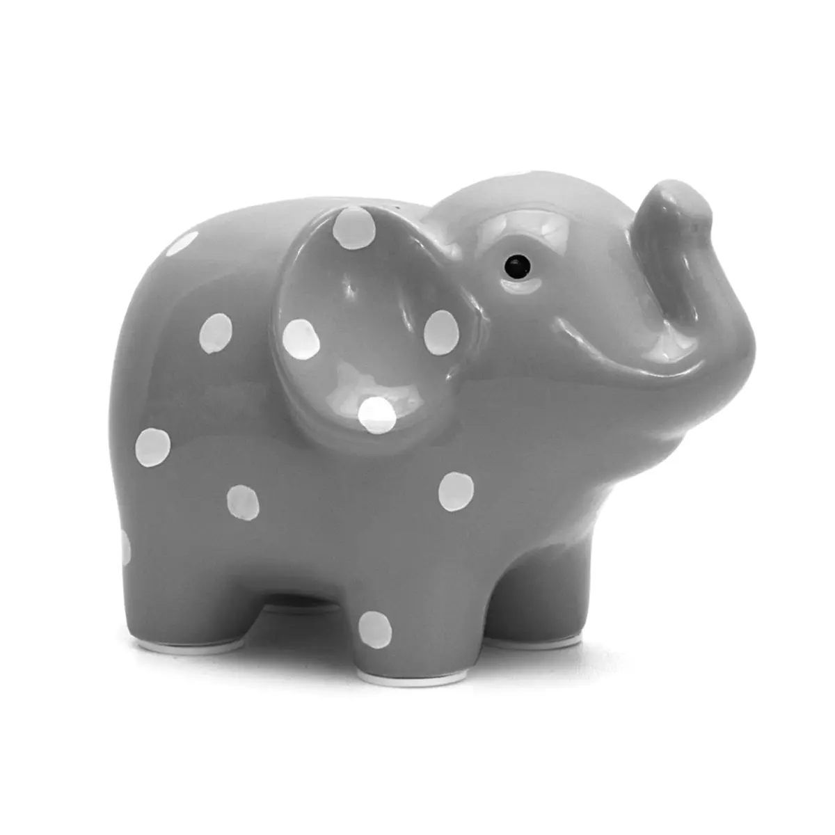 Child to Cherish Ceramic Polka Dot Elephant Piggy Bank, Grey | Durable, Hand-Painted Kids Money Bank - main product image
