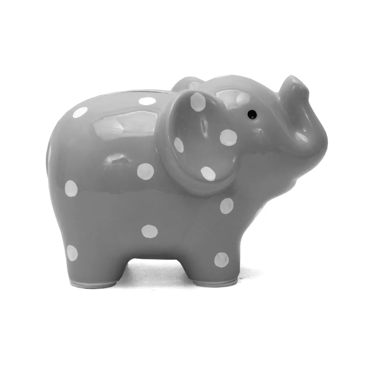 Child to Cherish Ceramic Polka Dot Elephant Piggy Bank, Grey | Durable, Hand-Painted Kids Money Bank - view 2