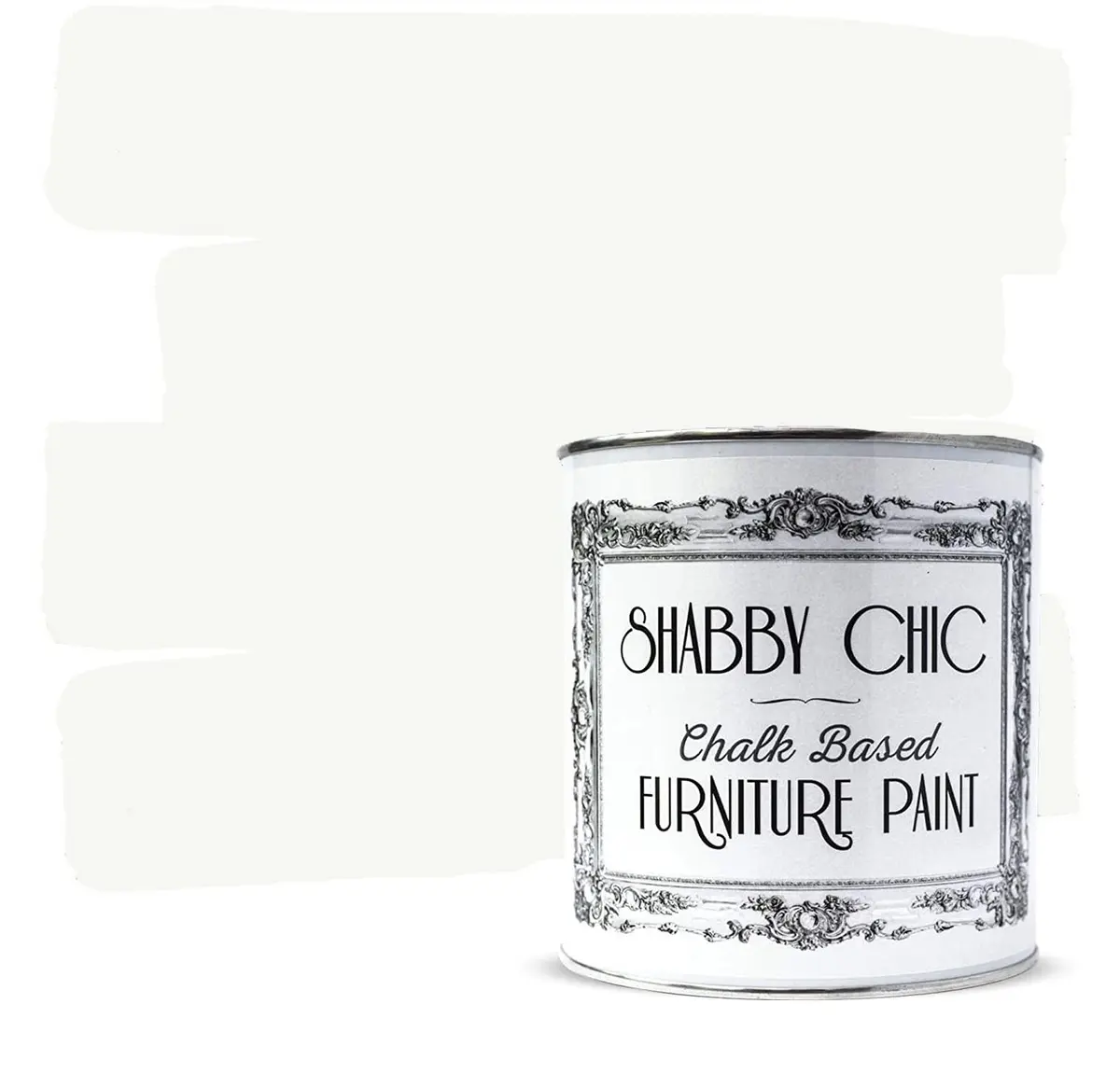 Shabby Chic Chalk Furniture Paint: Luxurious Chalk Finish Craft Paint for Home Decor, DIY, Wood Cabinets - All-in-One Paints with Rustic Matte Finish [Chalky White] - (8.5 oz Covers 32 sf) - main product image