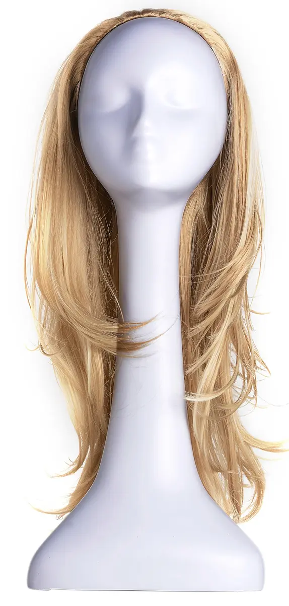 Onedor 22" Semi Curly Hair Women Ladies 3/4 Half Wig Synthetic Fibers with Mesh Cap - view 3