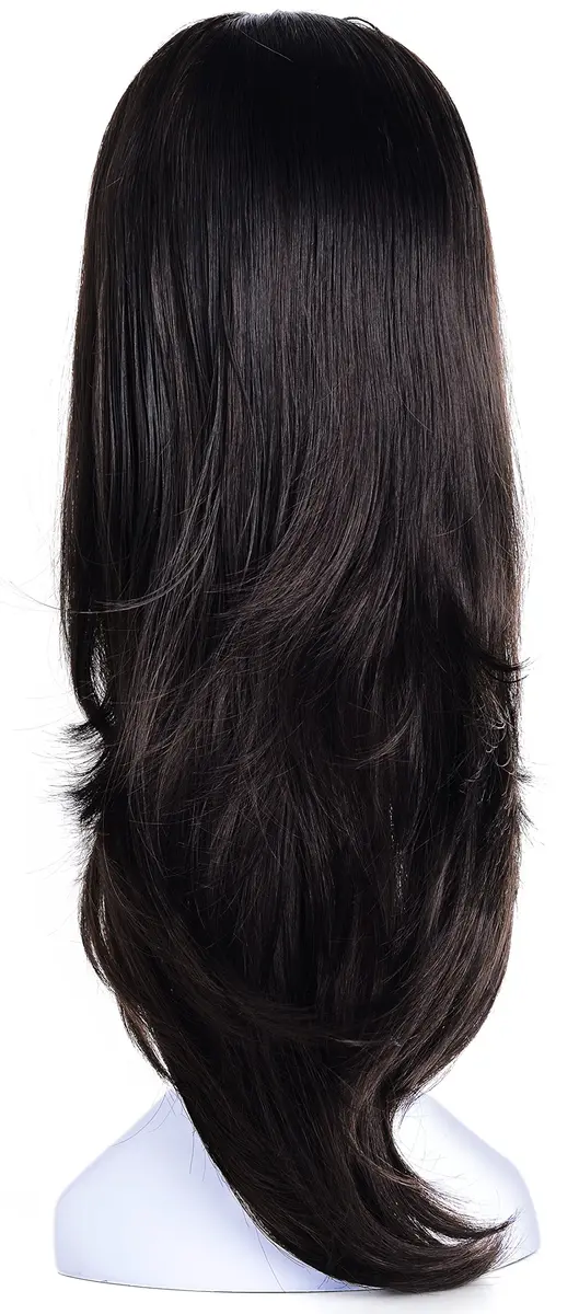 Onedor 22" Semi Curly Hair Women Ladies 3/4 Half Wig Premium Japanese Synthetic fibers with Secured Mesh Head Cap - main product image