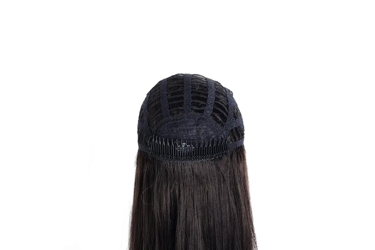 Onedor 22" Semi Curly Hair Women Ladies 3/4 Half Wig Premium Japanese Synthetic fibers with Secured Mesh Head Cap - view 6