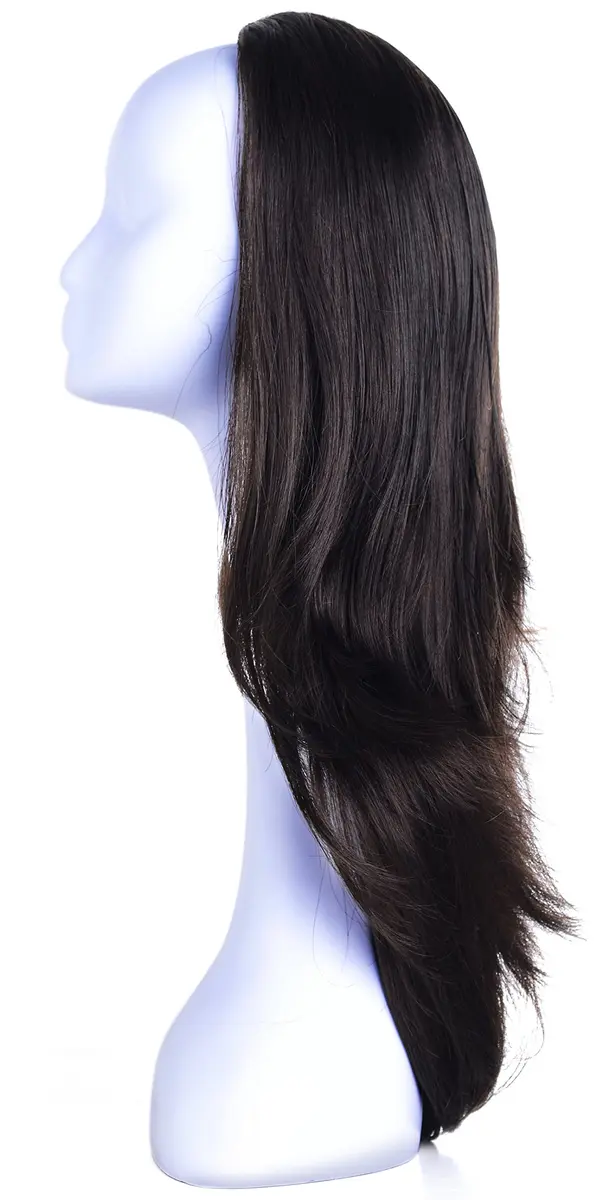 Onedor 22" Semi Curly Hair Women Ladies 3/4 Half Wig Premium Japanese Synthetic fibers with Secured Mesh Head Cap - view 2