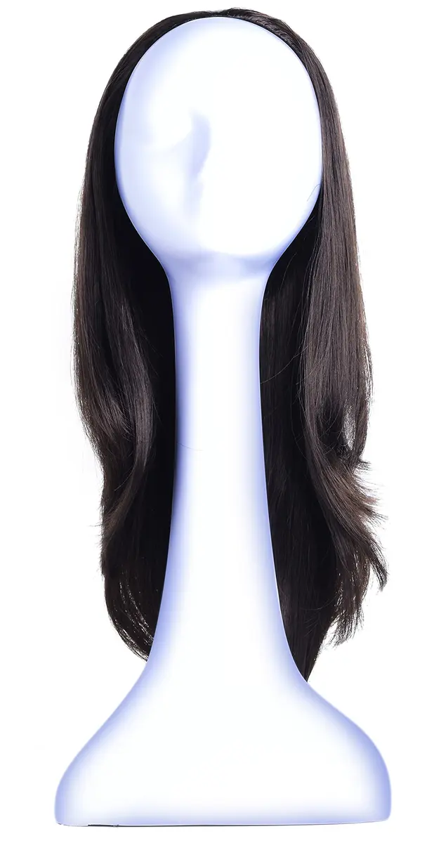 Onedor 22" Semi Curly Hair Women Ladies 3/4 Half Wig Premium Japanese Synthetic fibers with Secured Mesh Head Cap - view 3