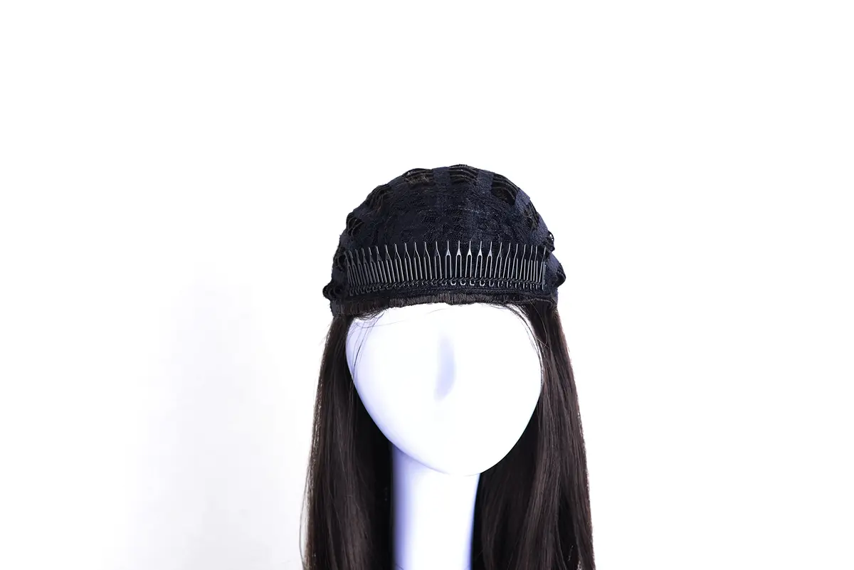Onedor 22" Semi Curly Hair Women Ladies 3/4 Half Wig Premium Japanese Synthetic fibers with Secured Mesh Head Cap - view 4