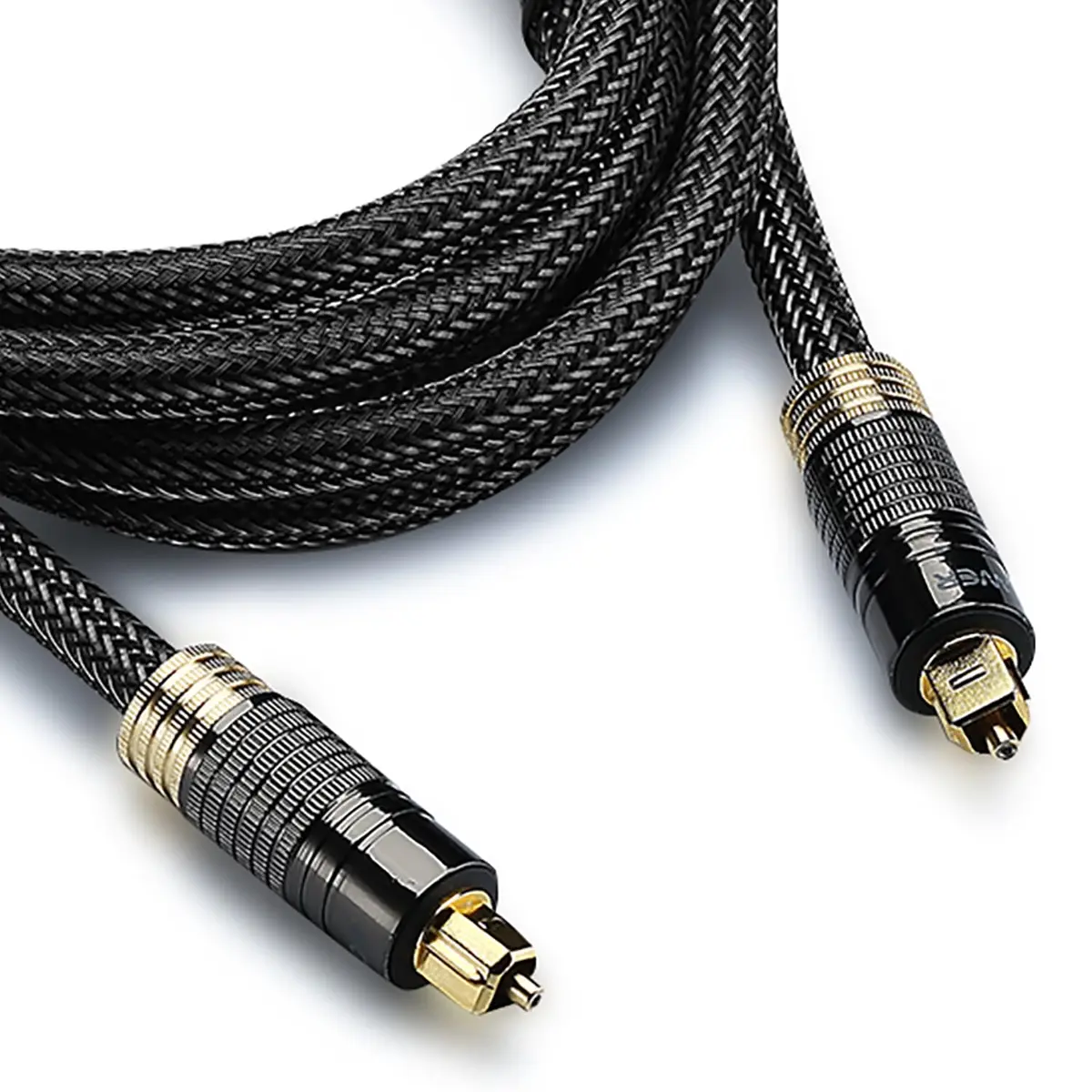 FosPower 24K Gold Plated Toslink Digital Fiber Optical Audio Cable, 15 FT | Supports 5.1/7.1 Surround Sound - main product image