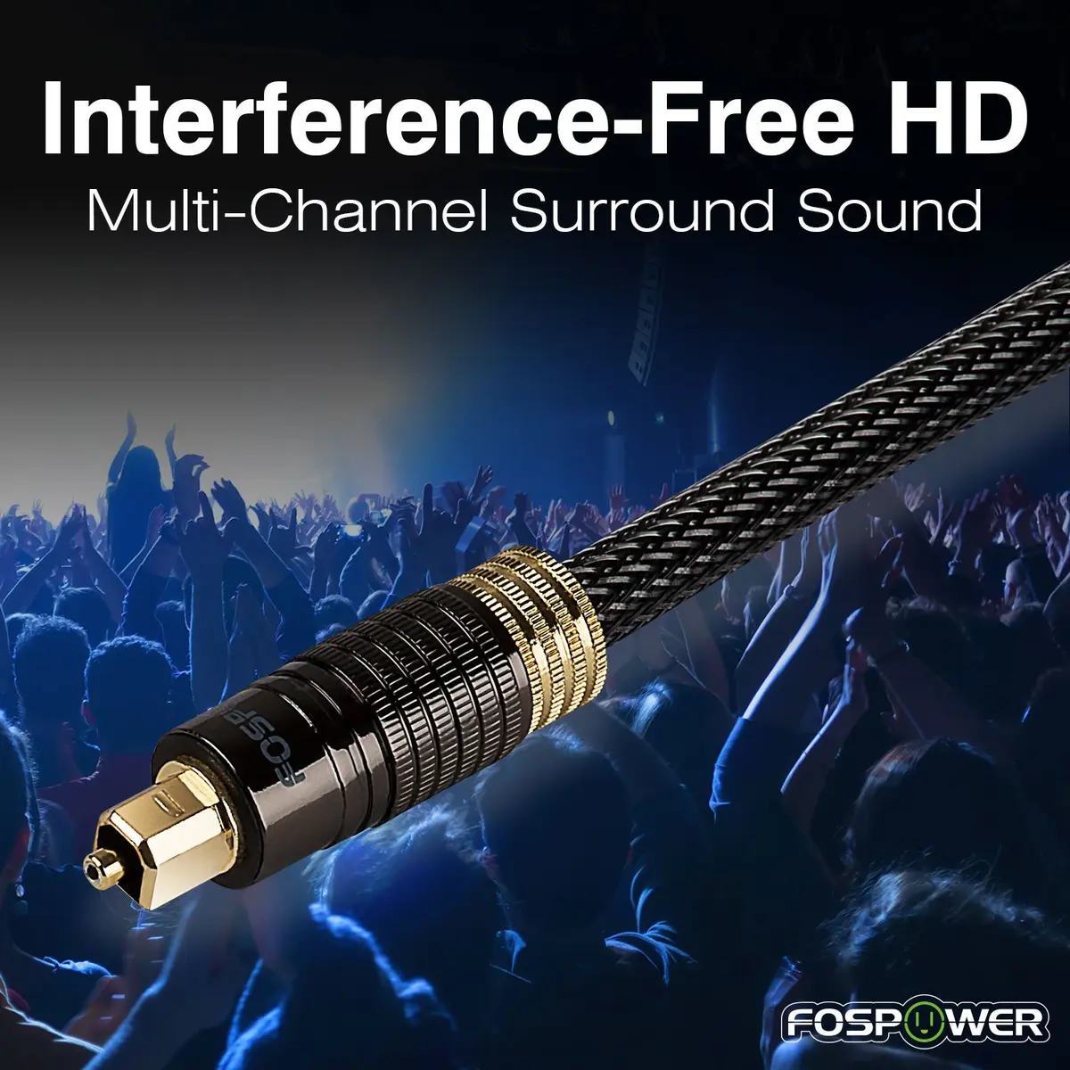 FosPower 24K Gold Plated Toslink Digital Fiber Optical Audio Cable, 15 FT | Supports 5.1/7.1 Surround Sound - view 2