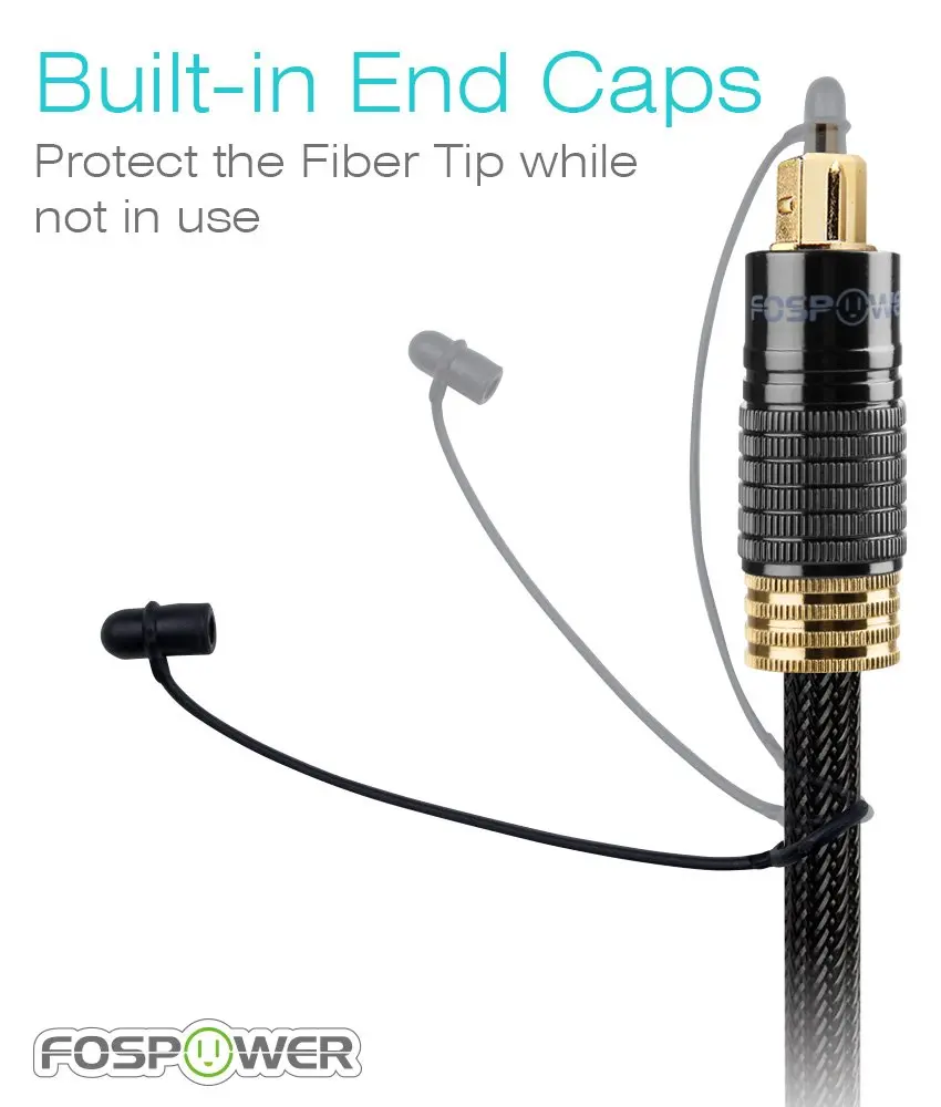 FosPower 24K Gold Plated Toslink Digital Fiber Optical Audio Cable 0.91 m (3 FT) | High Speed S/PDIF Cable for Home Theater, Soundbar, TV - view 6