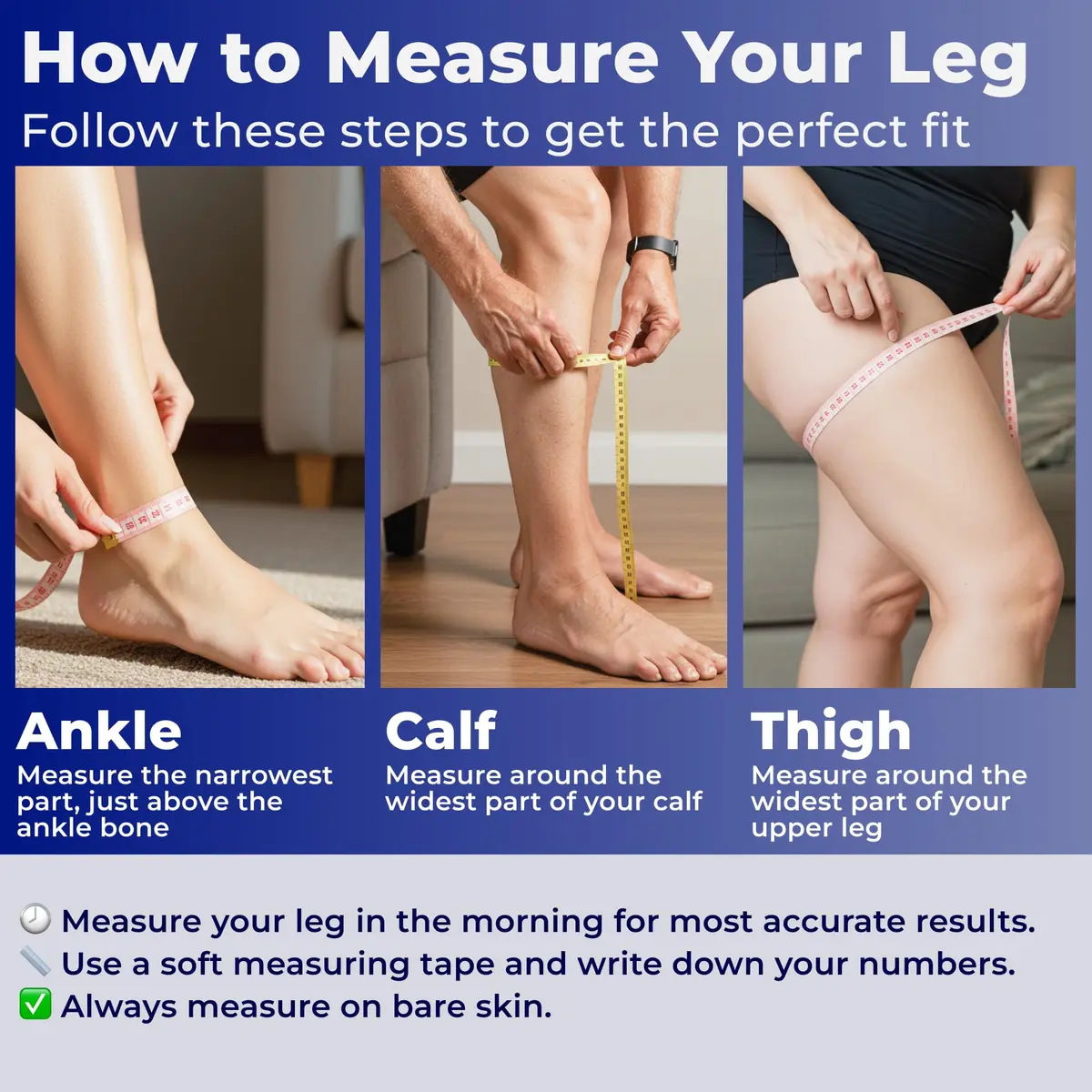 Mojo Compression Socks Thigh High Leg Sleeve 20-30mmHg | Support for Varicose Veins & Swelling - view 5