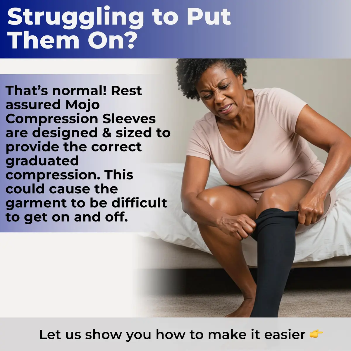 Mojo Compression Socks Thigh High Leg Sleeve 20-30mmHg | Support for Varicose Veins & Swelling - view 6