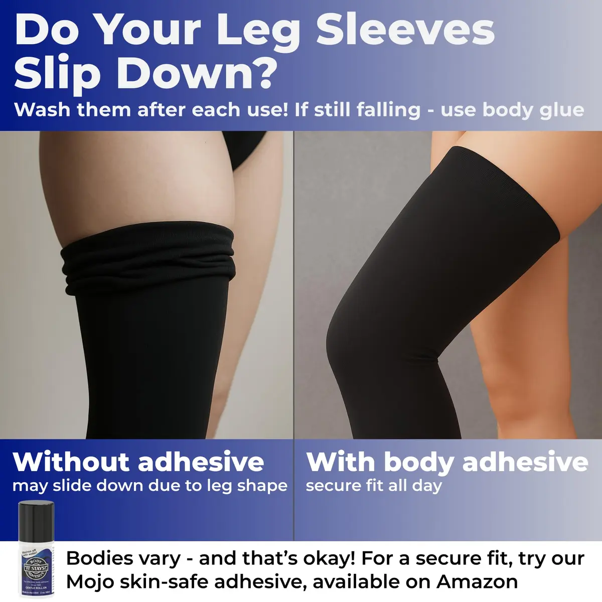 Mojo Compression Socks Thigh High Leg Sleeve 20-30mmHg | Support for Varicose Veins & Swelling - view 9