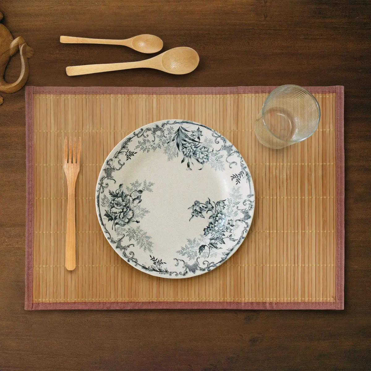 BambooMN Bamboo Placemat 18" x 13" Brown | Reversible & Eco-Friendly (70-120 chars) - view 5