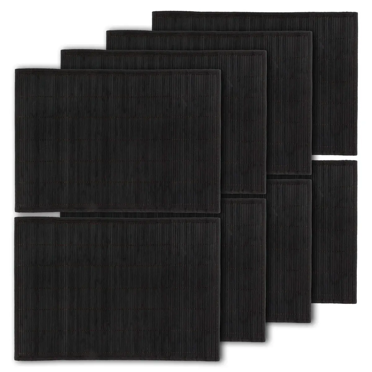 BambooMN Bamboo Placemat 18" x 13" | Reversible, Natural Bamboo, 8 pcs - main product image