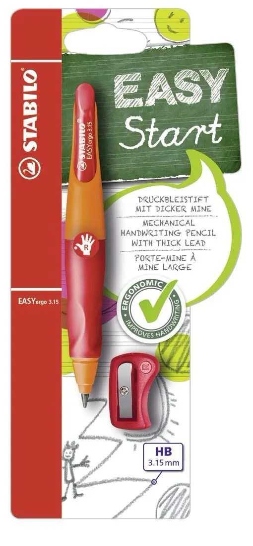 STABILO EASYergo 3.15 mm Ergonomic Mechanical Pencil for Right-Handed Children | Break-Resistant Lead - main product image