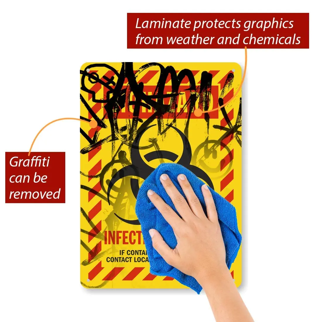 SmartSign Biohazard Infected Specimen Sign 10" x 14" (25cm x 35cm) | Durable Aluminum Safety Marker - view 2