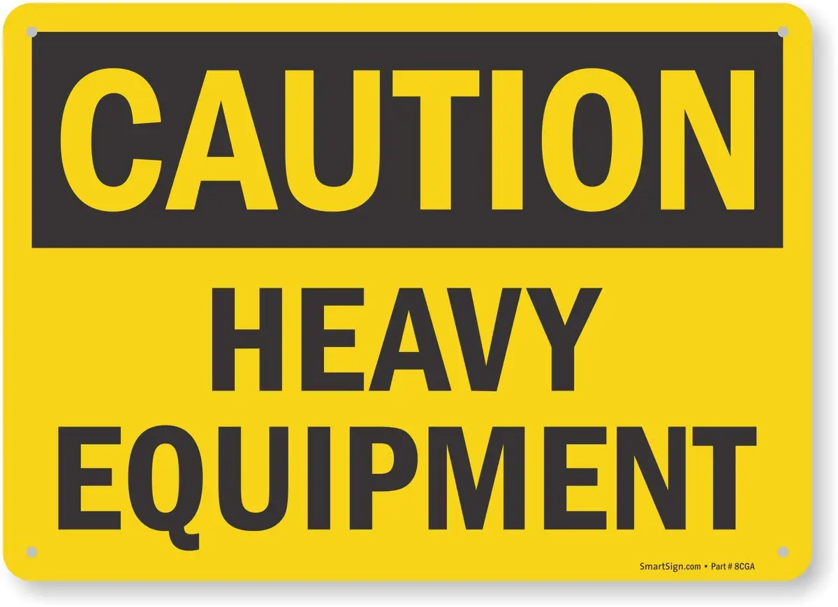 SmartSign Caution Heavy Equipment OSHA Metal Sign 10 x 14 inch | Rustproof Aluminum, Black and Yellow - main product image