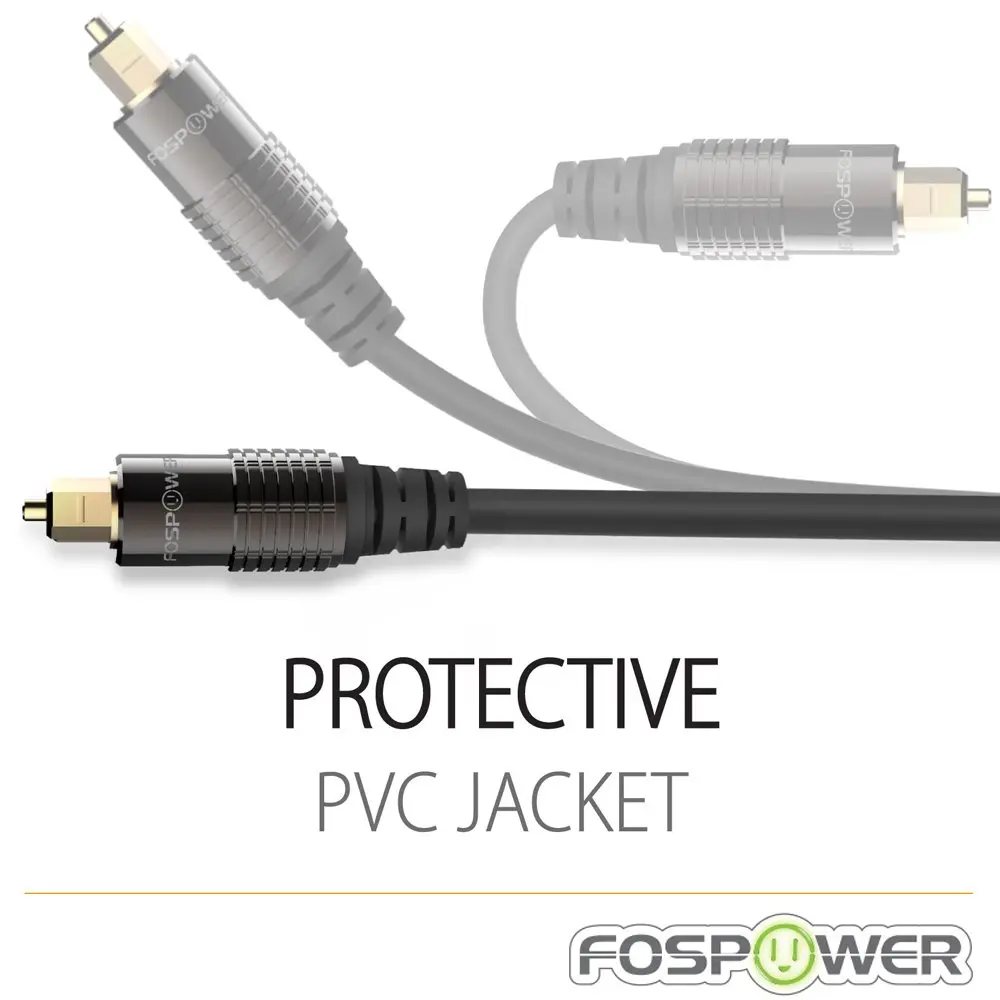 FosPower 24K Gold Plated Toslink to Mini Toslink Optical Audio Cable, 10 FT | High-Quality Digital Optical Connection - view 6