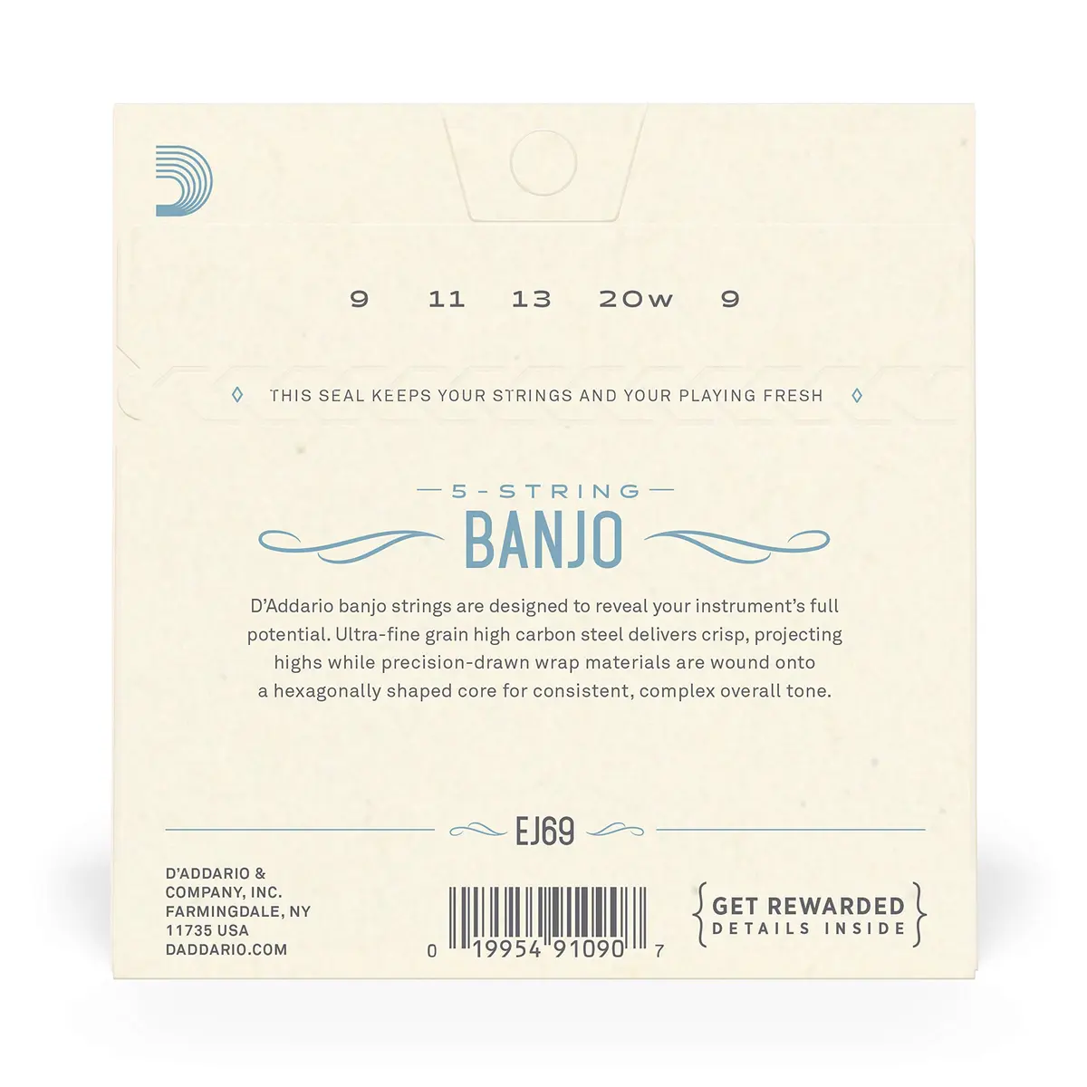 D'Addario EJ69 Phosphor Bronze Banjo Strings 9-20 | Warm, Bright Tone - view 3