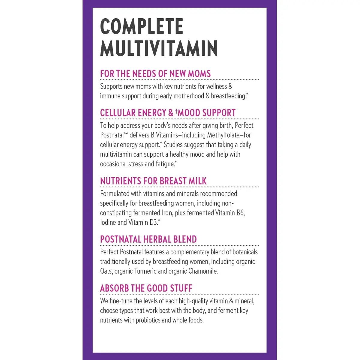 New Chapter Perfect Postnatal Multivitamin 96 Count | Supports Lactation & Energy - view 8