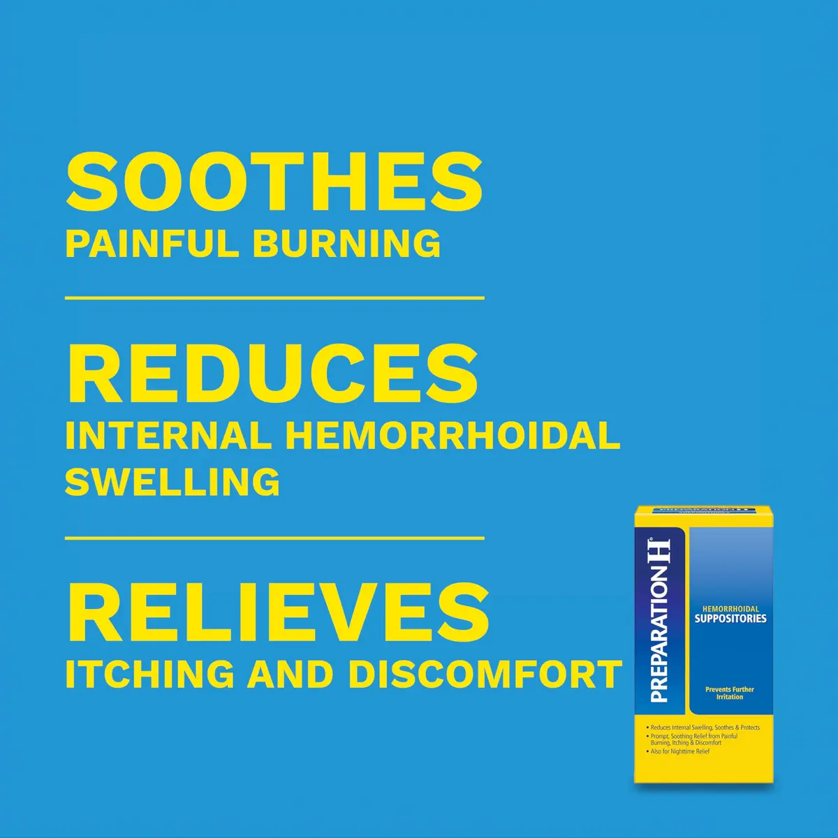 Preparation H Hemorrhoid Suppositories 12 Count | Multi-Symptom Relief for Internal Hemorrhoids - view 2