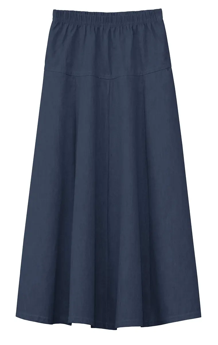 BABY O Girls Kids Basic Denim Jeans A-Line Maxi Skirt 4-18Y | Lightweight Cotton Comfort - main product image