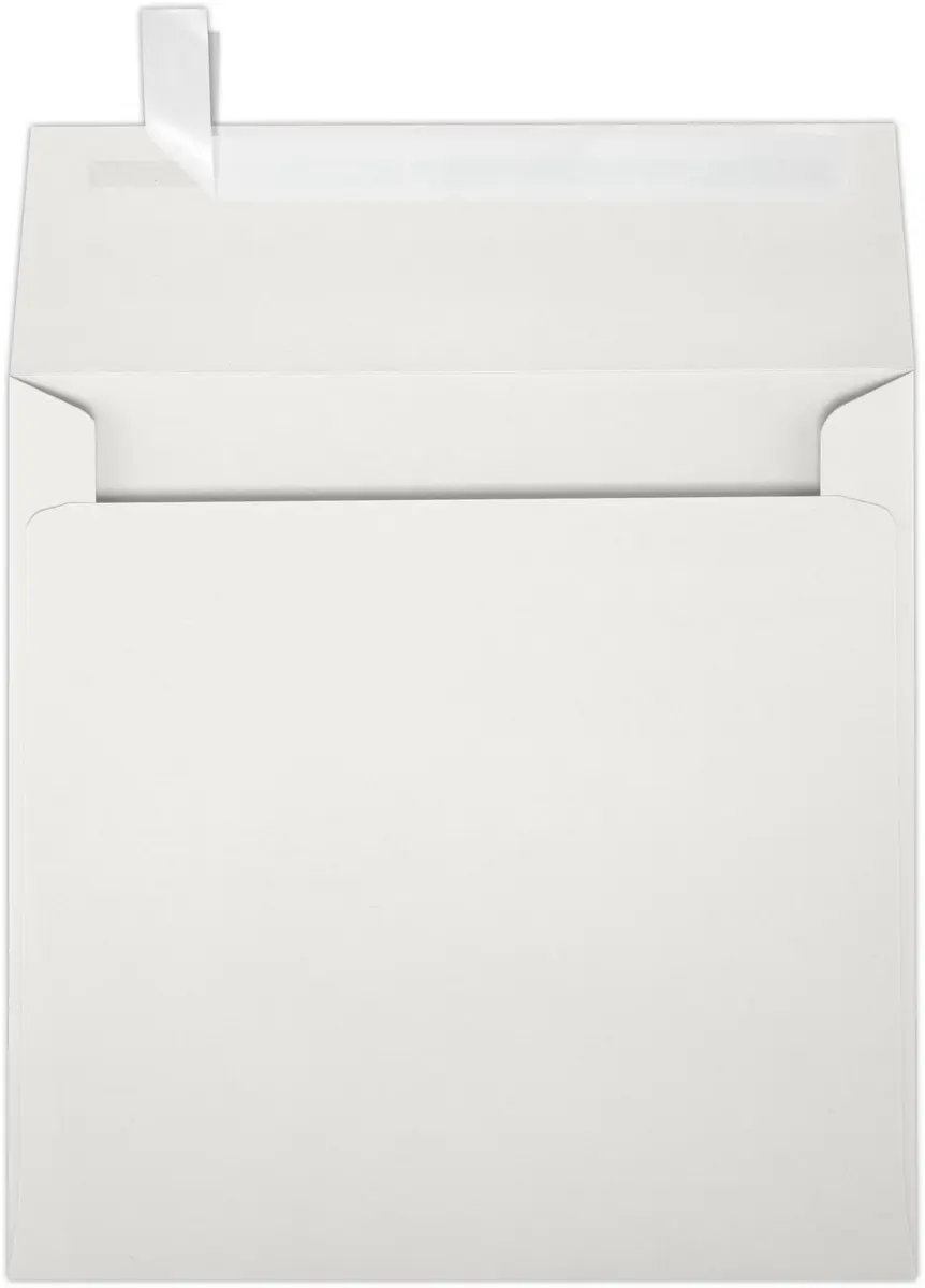 LUXPaper Square Invitation Envelopes | Peel & Press | 6" x 6" | Natural White | 100% Cotton | 80lb. Text - main product image
